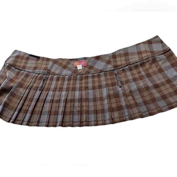 Gaelic Themes Scotland Tartan Kilt Skirt Plaid Brown Gray 27 Waist Buckle Wrap - Picture 11 of 11
